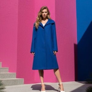 Together Royal Blue Women's Trench Coat